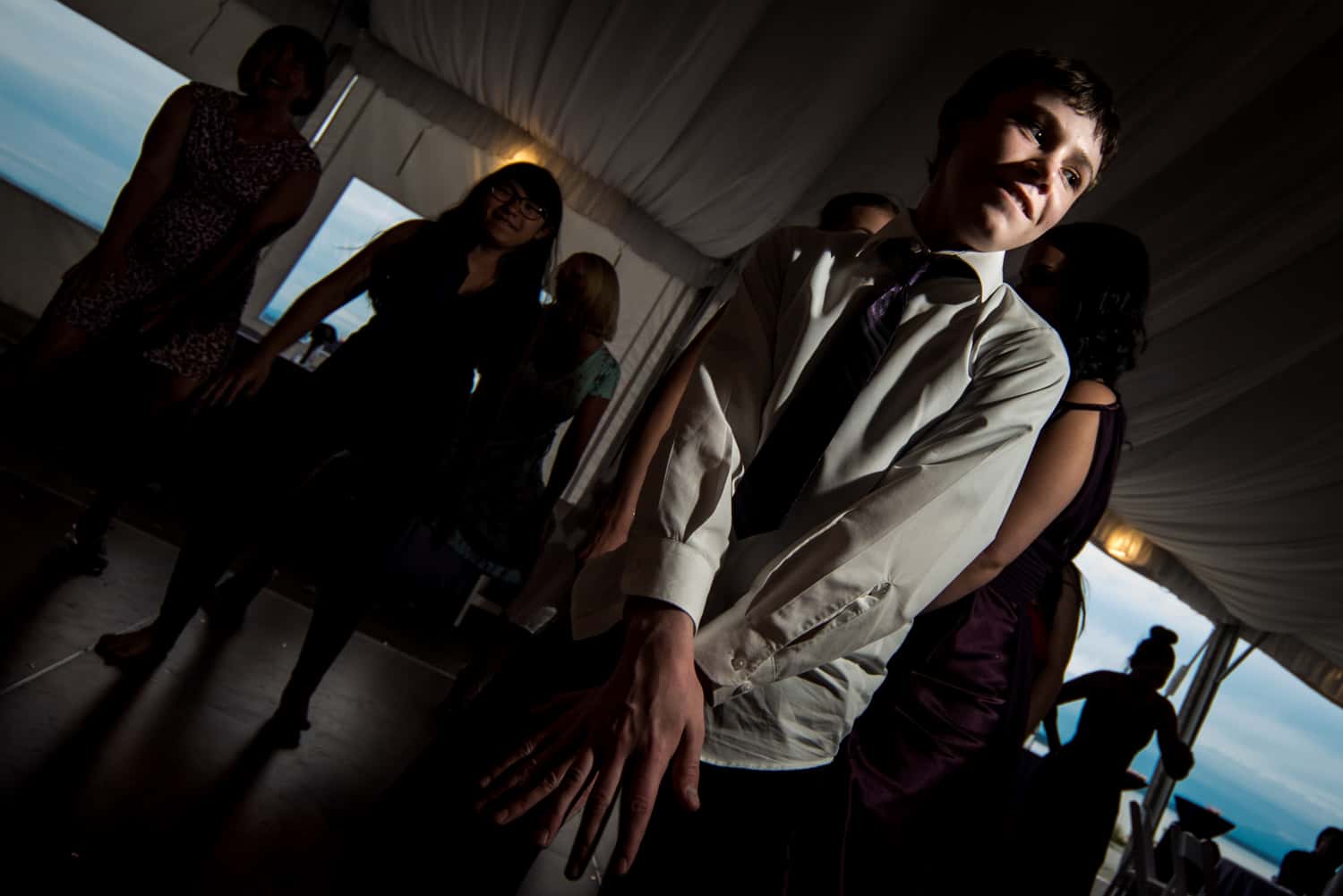 Dancing kid at a wedding in Washington